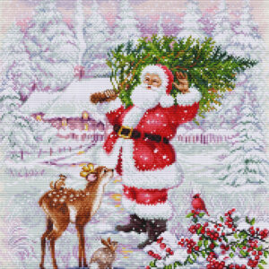 Santa With Tree 29x38 cm SBU5098