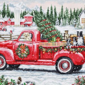 Red Christmas Truck 46 x 31 cm SBU5101